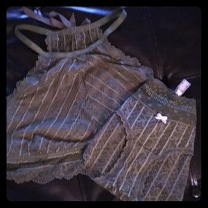 NWOT Aerie set XL olive lace bralette boybrief 🎀